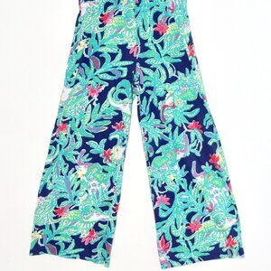 Lilly Pulitzer Bright Navy Trunk Show Palazzo Lounge Pants - Medium (6-7)